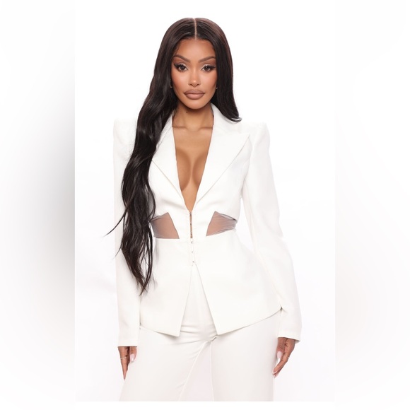 Fashion nova XL white pant blazer set - Picture 6 of 8